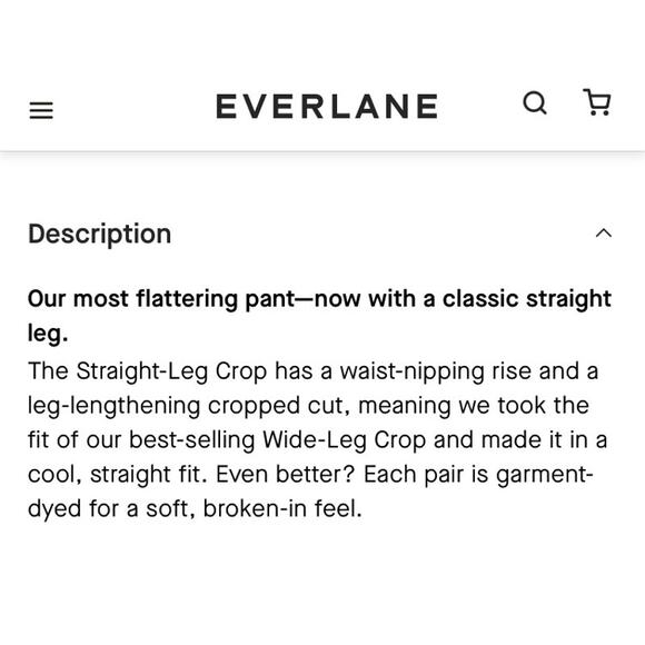 Everlane Straight Leg Crop 14 White - Picture 4 of 8